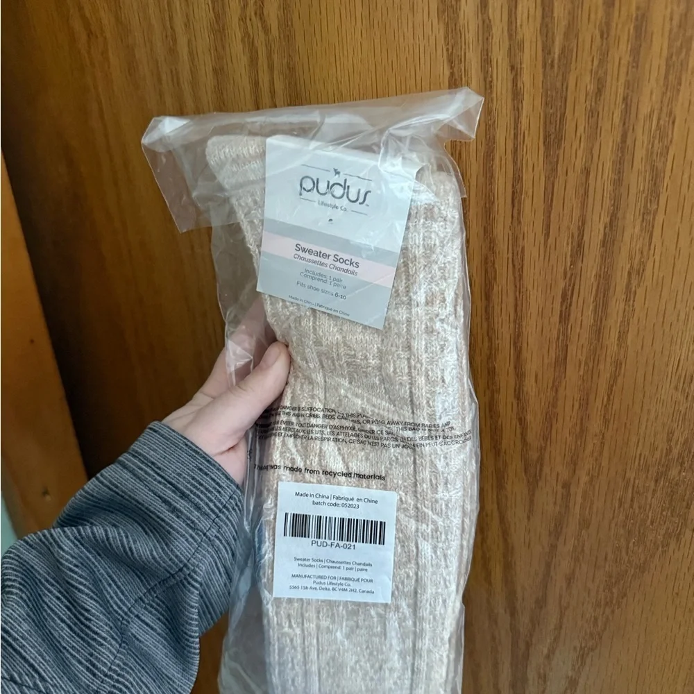Cream Sweater Socks